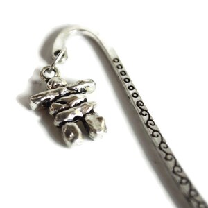Small Metal Bookmark With Silver Inukshuk Charm Perfect Book Lover's Gift ~ Ready to Ship - Please Read Full Description