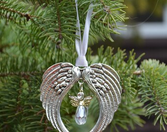Gold/Silver Angel Wings Ornament - Item 106421