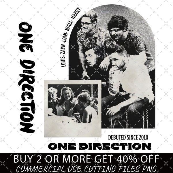 One Direction 2side Png, 1D One Direction, Direction band Png gift for men women unisex Png