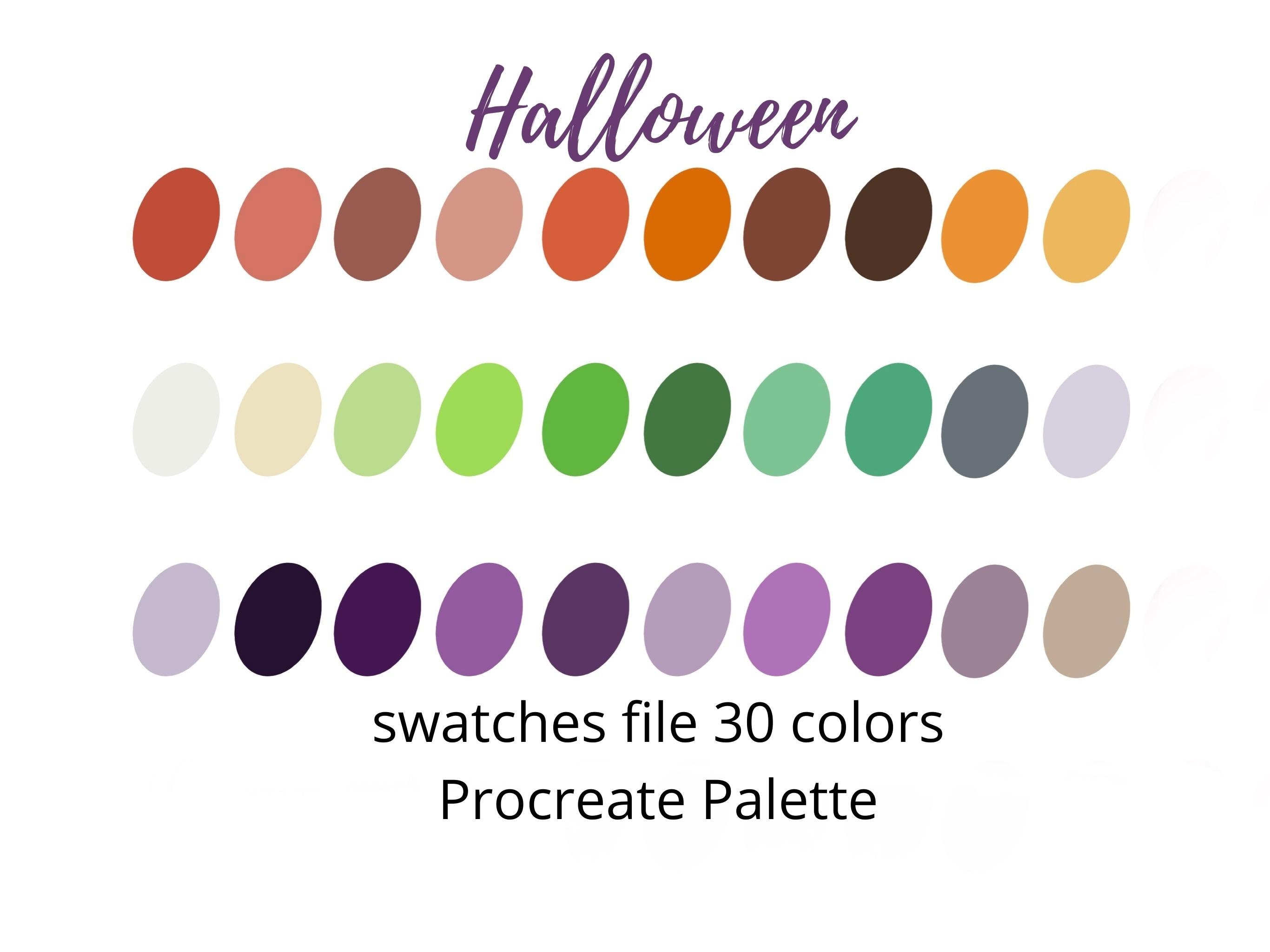 Halloween Palette/ 30 Color Palette for Procreate Digital Color ...