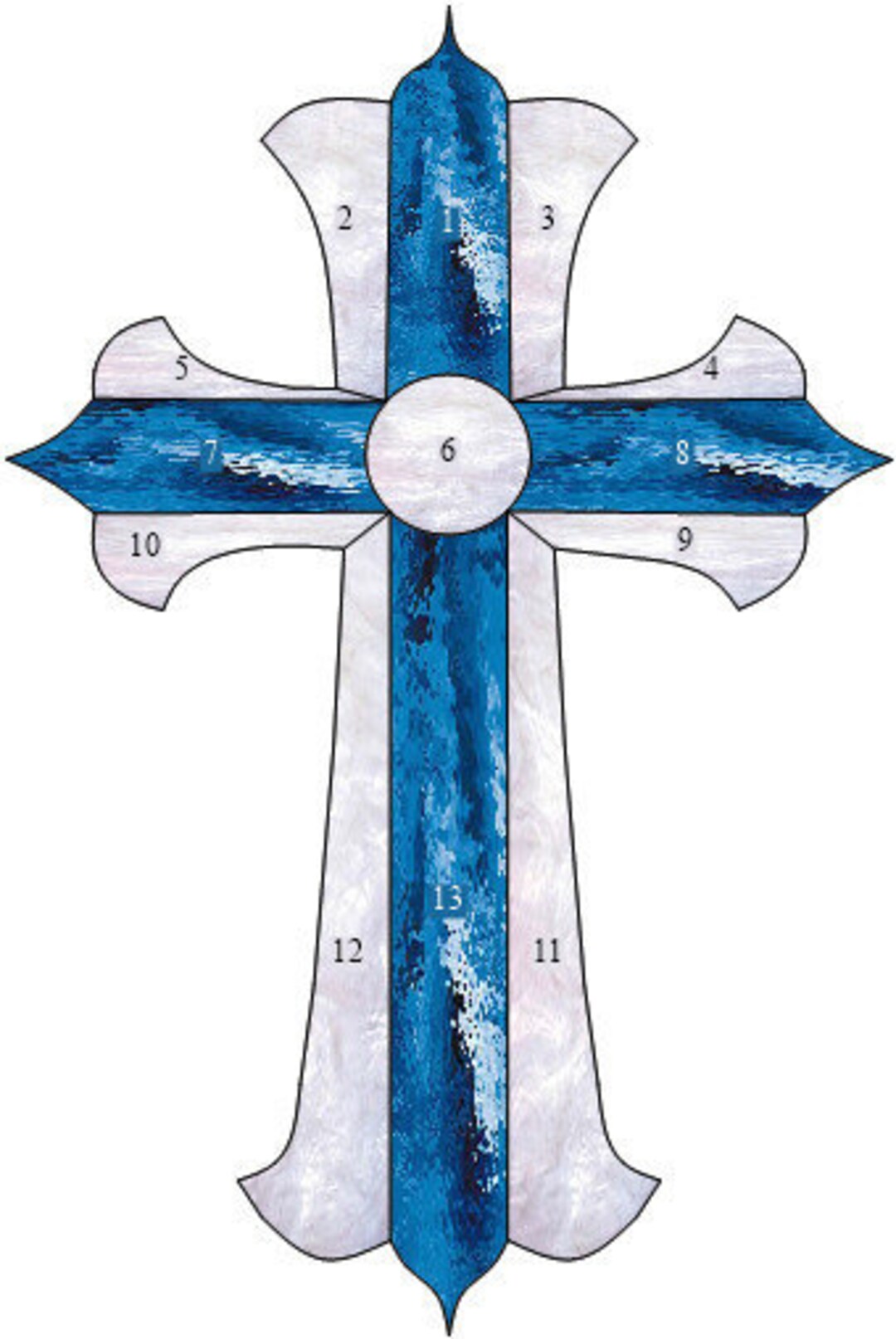 Ornate Stained Glass Pattern Cross (Instant Download) - Etsy