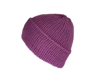 The Orchid pink cotton beanie - Handmade with 100% soft cotton yarn - Soft cotton beanie hat - Vegan-friendly - One size unisex beanie
