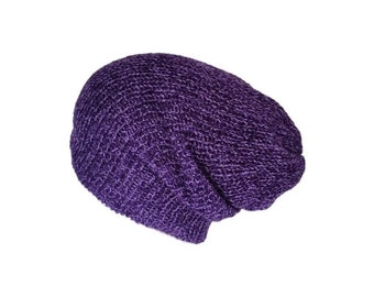 The Purple grunge beanie hat - Purple knitted hat - Slouchy beanie hat - Multi-wear beanie - 90s grunge beanie - Lelsloom hats