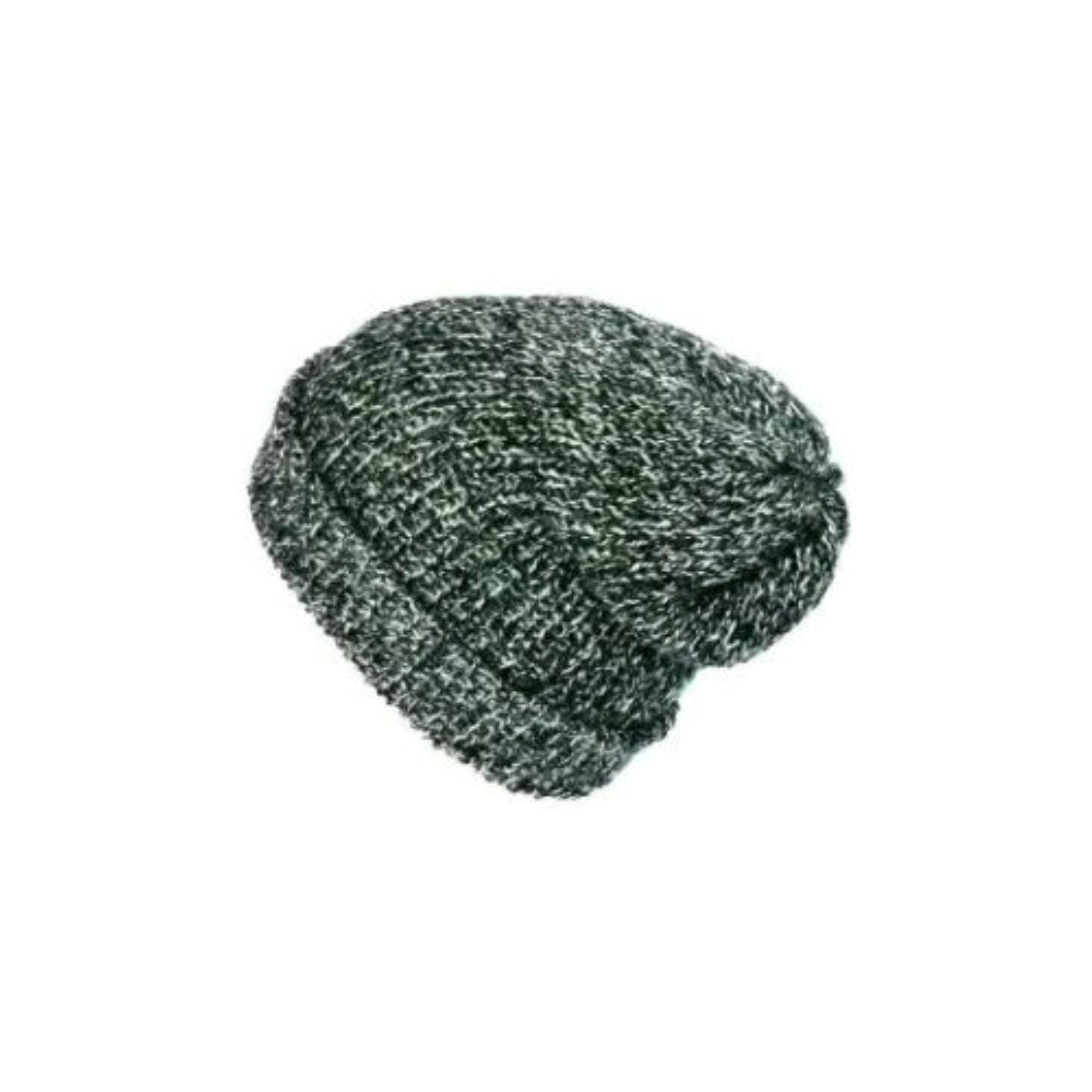 Vintage Minimalist Chunky Knit Faded Stormy Dark Grey Ribbed Grunge Beanie Hat Y2K Distressed Knit Beanie Hat Grunge Skull Cap Vintage  main image 2