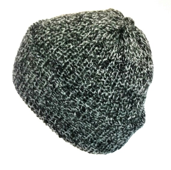 Charcoal Grunge Slouchy Beanie Hat – Grey Knit Beanie – 90s  display picture 1