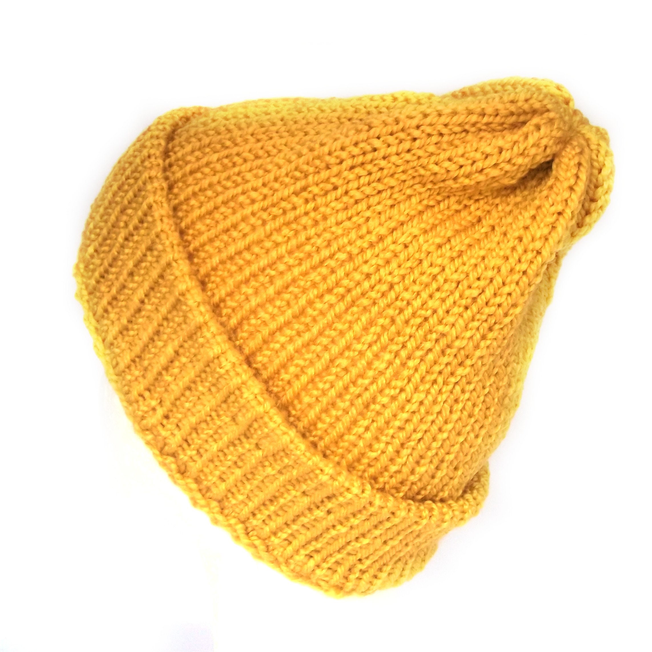 Mustard yellow knitted hat chunky knit hat slouchy beanie | Etsy