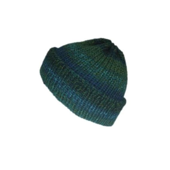 Aqua Fisherman Beanie Hat – Turquoise Trawler Beanie with Brim – Cuffed Knit Beanie – Unisex Streetwear Hat – Vegan Acrylic Beanie