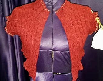 Q2  upcycled Stripey Knit Bolero