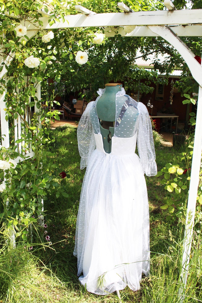 Vintage Polka Dot Lace Wedding Dress