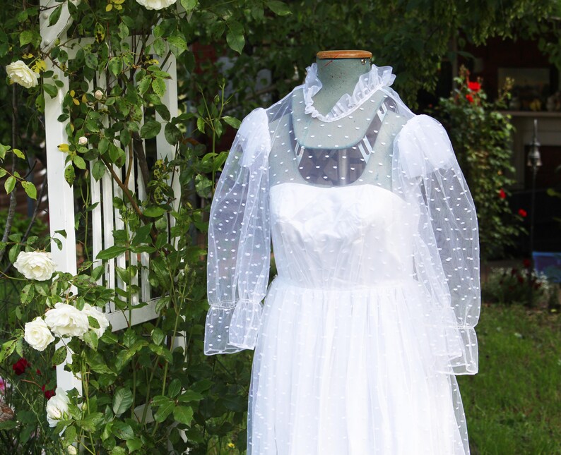 Vintage Polka Dot Lace Wedding Dress