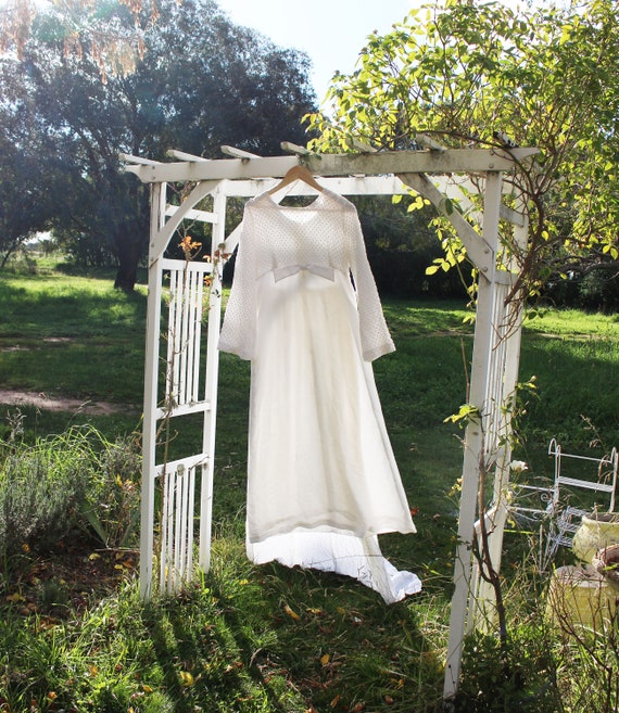 Vintage 1960s Wedding Dress with Train