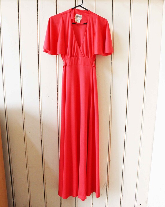 Vintage Bright Coral Formal Dress