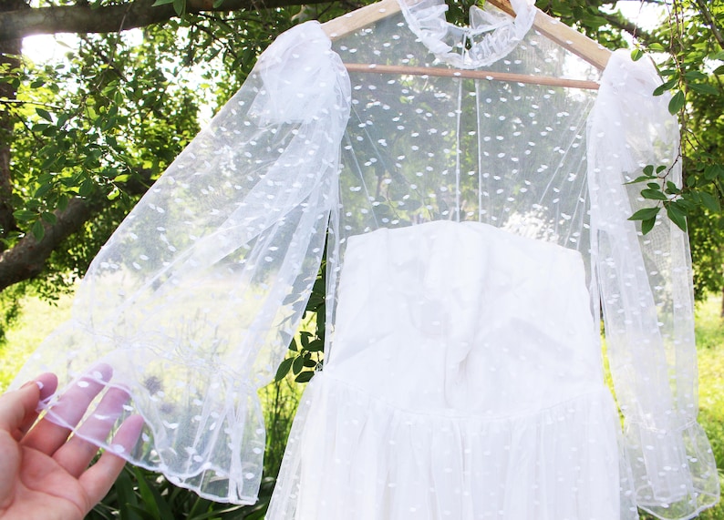 Vintage Polka Dot Lace Wedding Dress