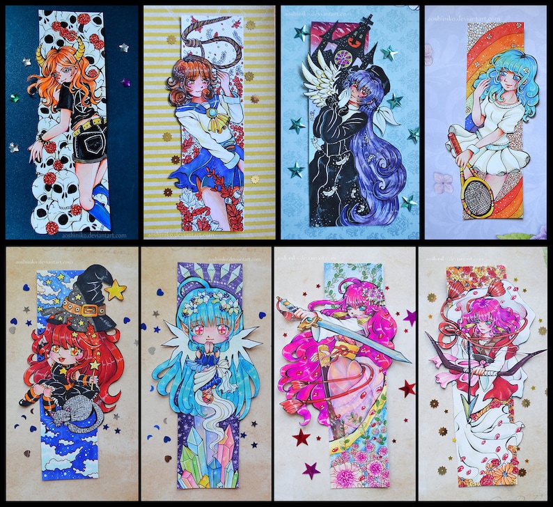 anime bookmark commission etsy