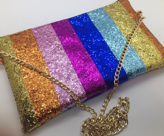 Glitter Stripe Tote Handbag