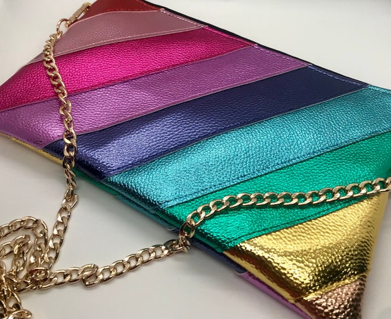 Rainbow leather bag sale