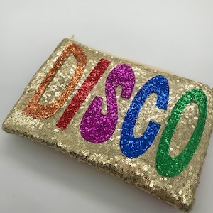 Choose colours&wording personalised sequin glitter bag