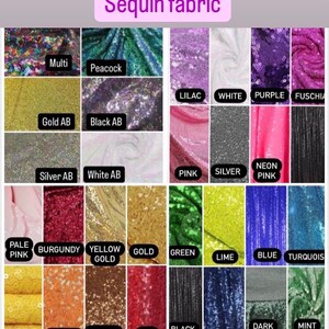 String Sequin Color Chart Choose Colours Sequin Bow Bag - Etsy