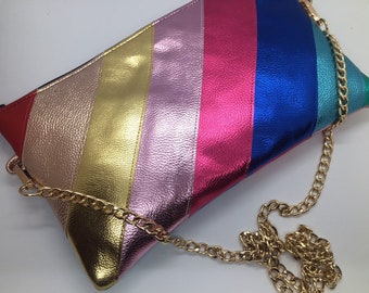 rainbow leather bag
