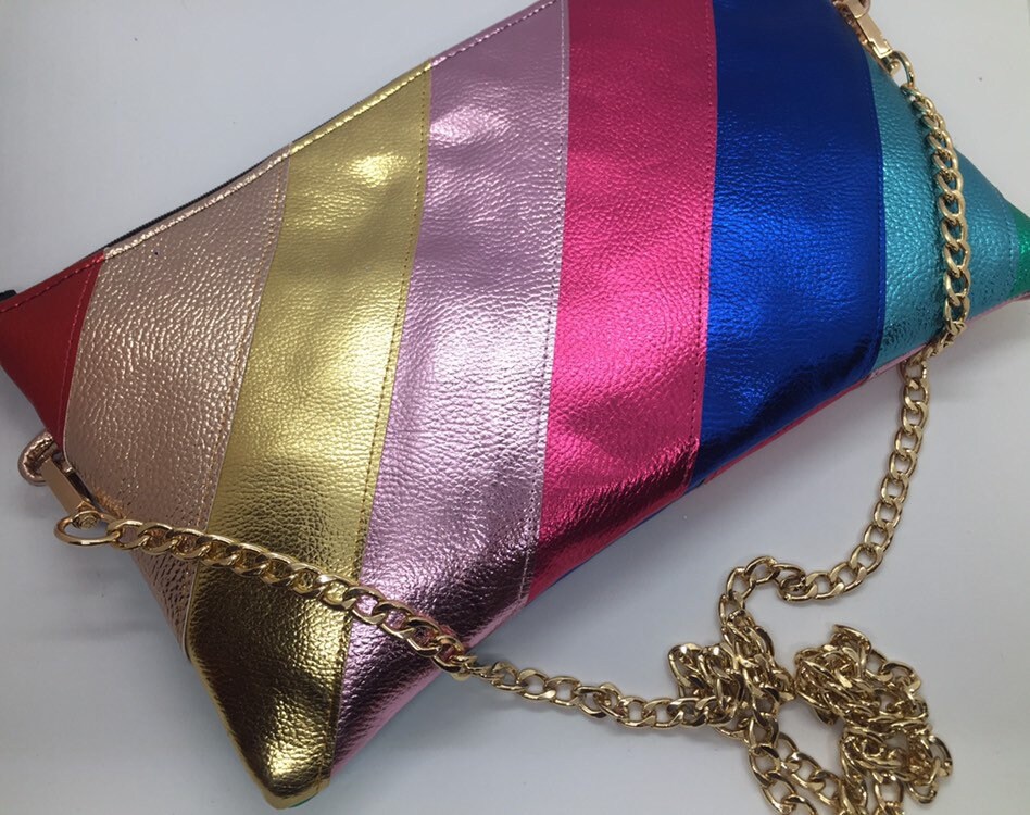 metallic rainbow purse