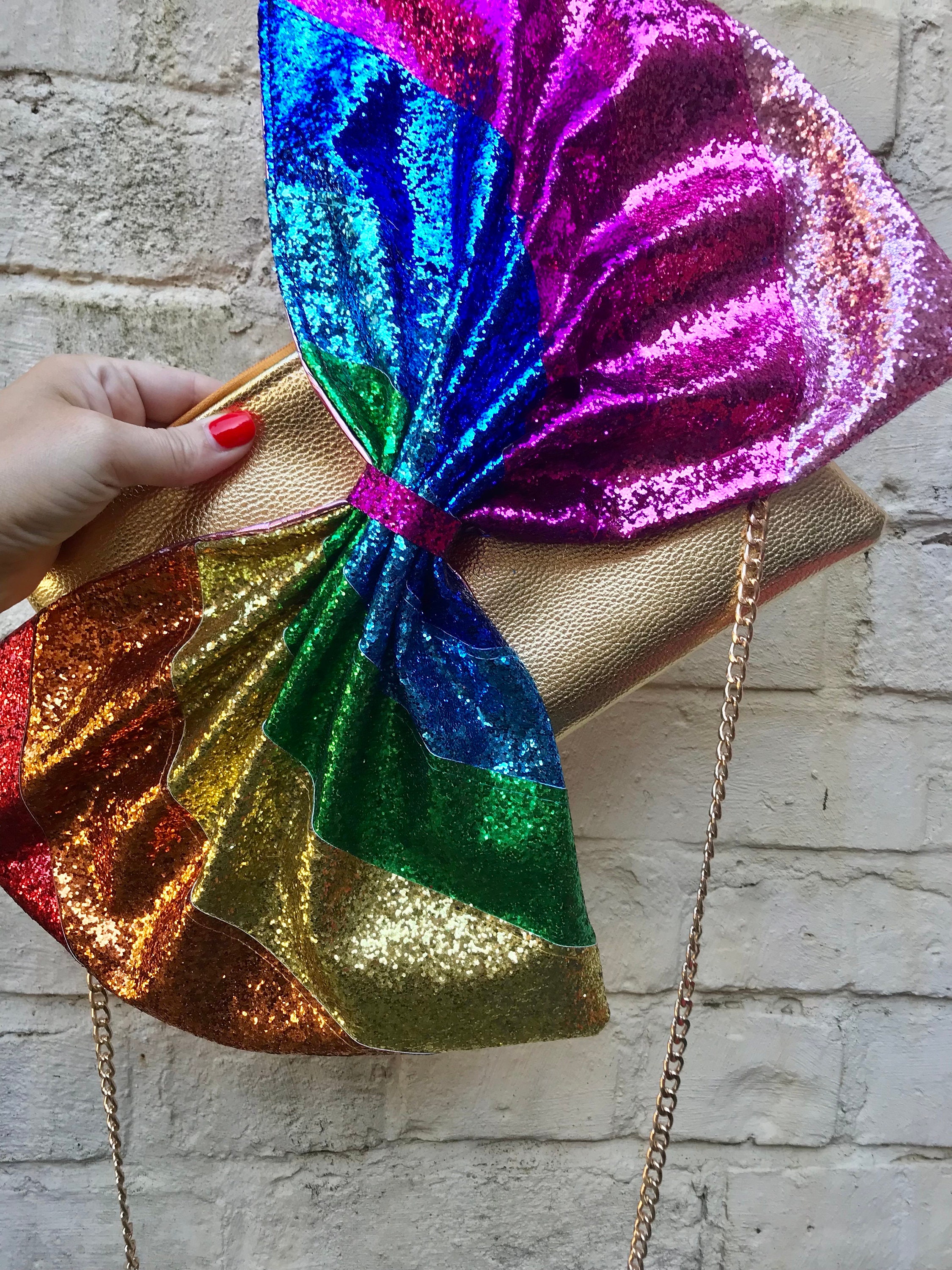PLEATS MAMA☆New Bow Bag Glitter Bow BackPack Glitter Rose Gold : PLEATSMAMA: Sustainable