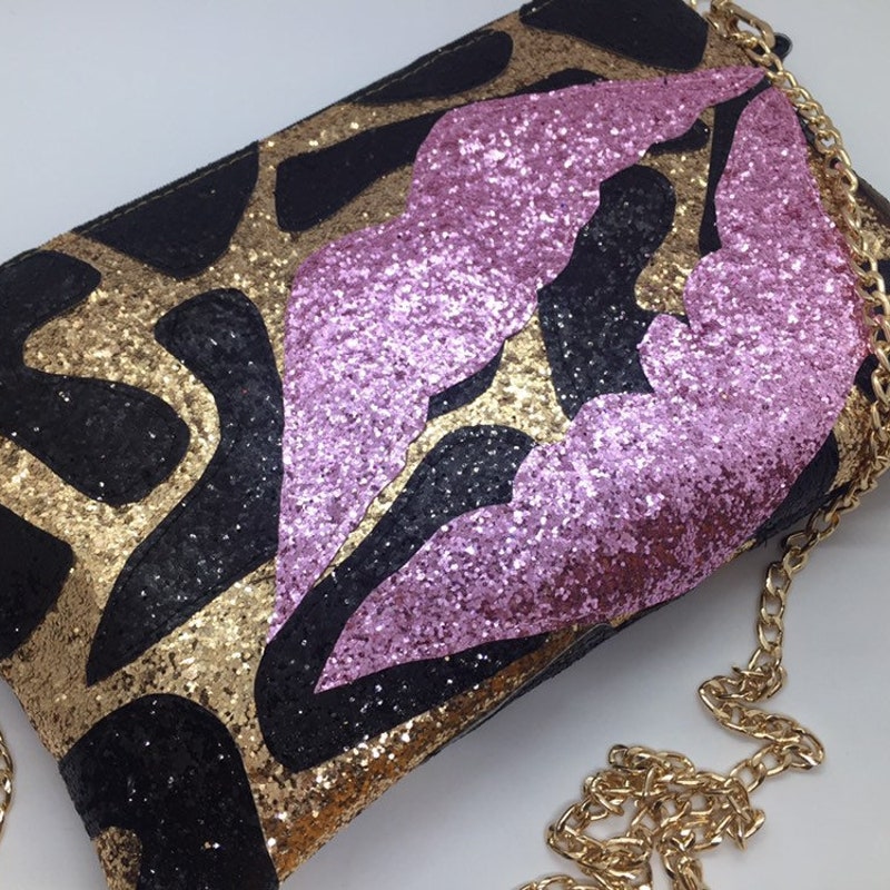 Glitter Leopard Adult Baggy Crop main image 1