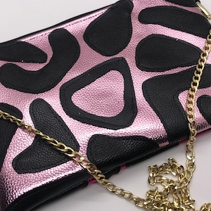 Design your own leopard print bag in metallic faux leather
