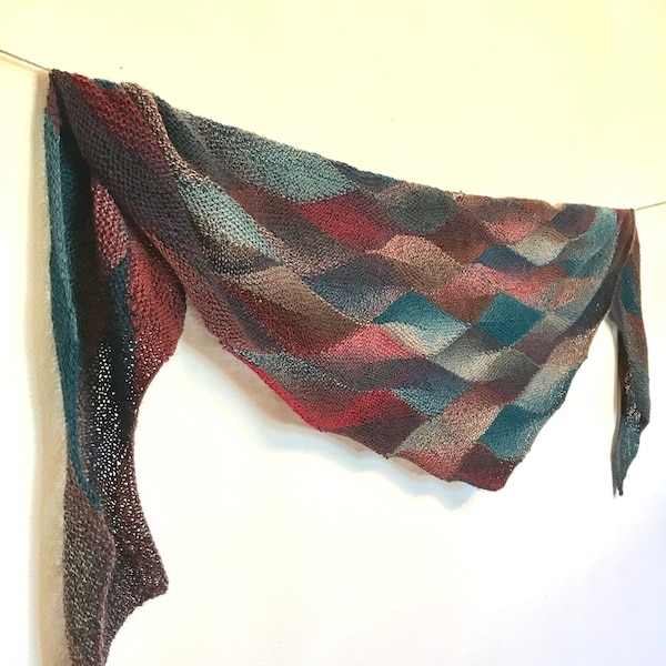 Carol's Frequency Knit Shawl pattern with short row waves