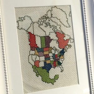 Carte de l'Amérique du Nord au point de croix