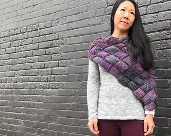 Holly Modular Cowl Entrelac knit pattern