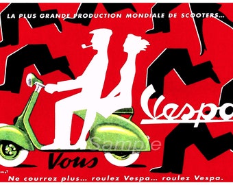 Vespa Poster Etsy