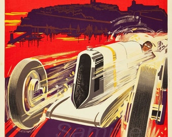 Vintage Old Transport Poster Monaco Grand Prix 1930 Print Art A4 A3 A2 A1