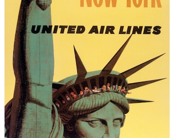 SF02 VINTAGE SAN FRANCISCO UNITED AIR LINES TRAVEL A4 POSTER PRINT