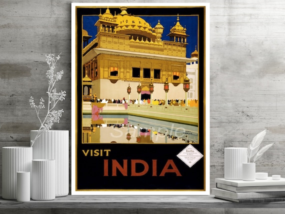 VI02 VINTAGE VISIT INDIA INDIAN TRAVEL A4 POSTER PRINT