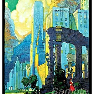 Impresión del cartel del viaje de Chicago del vintage