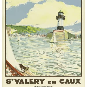 Vintage St Valery En Caux France Travel Poster Print