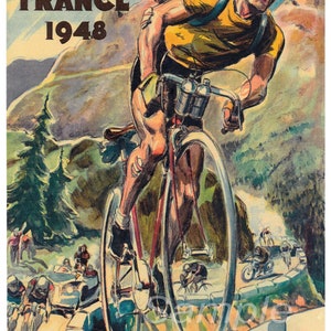 Vintage Tour De France 1948 Poster Print image 1