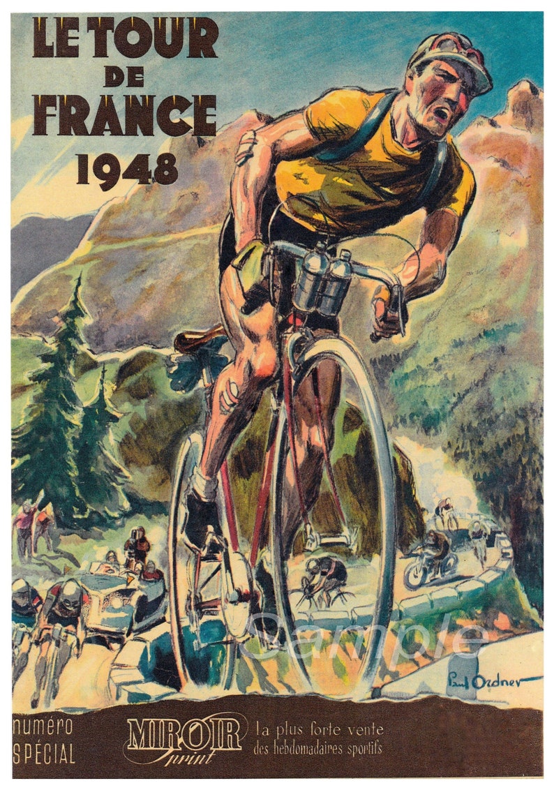 Vintage Tour De France 1948 Poster Print image 1