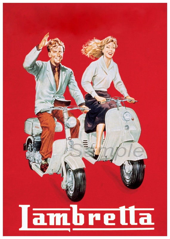 La03 Vintage Lambretta Advertising Poster Print Etsy
