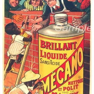 Vintage Mecano Metal Polish Advertising Poster Print