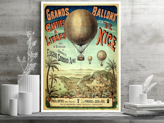 LB02 VINTAGE LE BALLON HOT AIR BALLOON FRENCH ADVERTISING A3 POSTER PRINT
