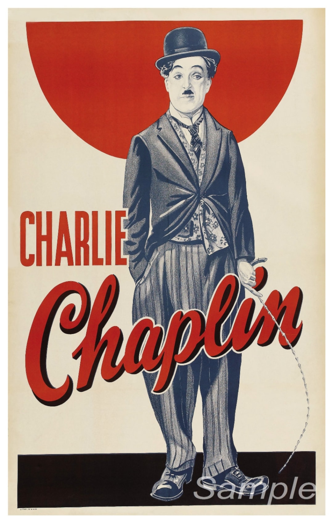 Laminated Sir Charles Spencer Charlie Chaplin Movie Film Actor Postal Stamp  Poster Dry Erase Sign 12x18 - Poster Foundry