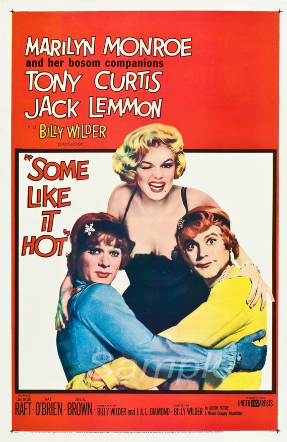 Vintage Some Like It Hot Marilyn Monroe Movie Poster Print -  Finland