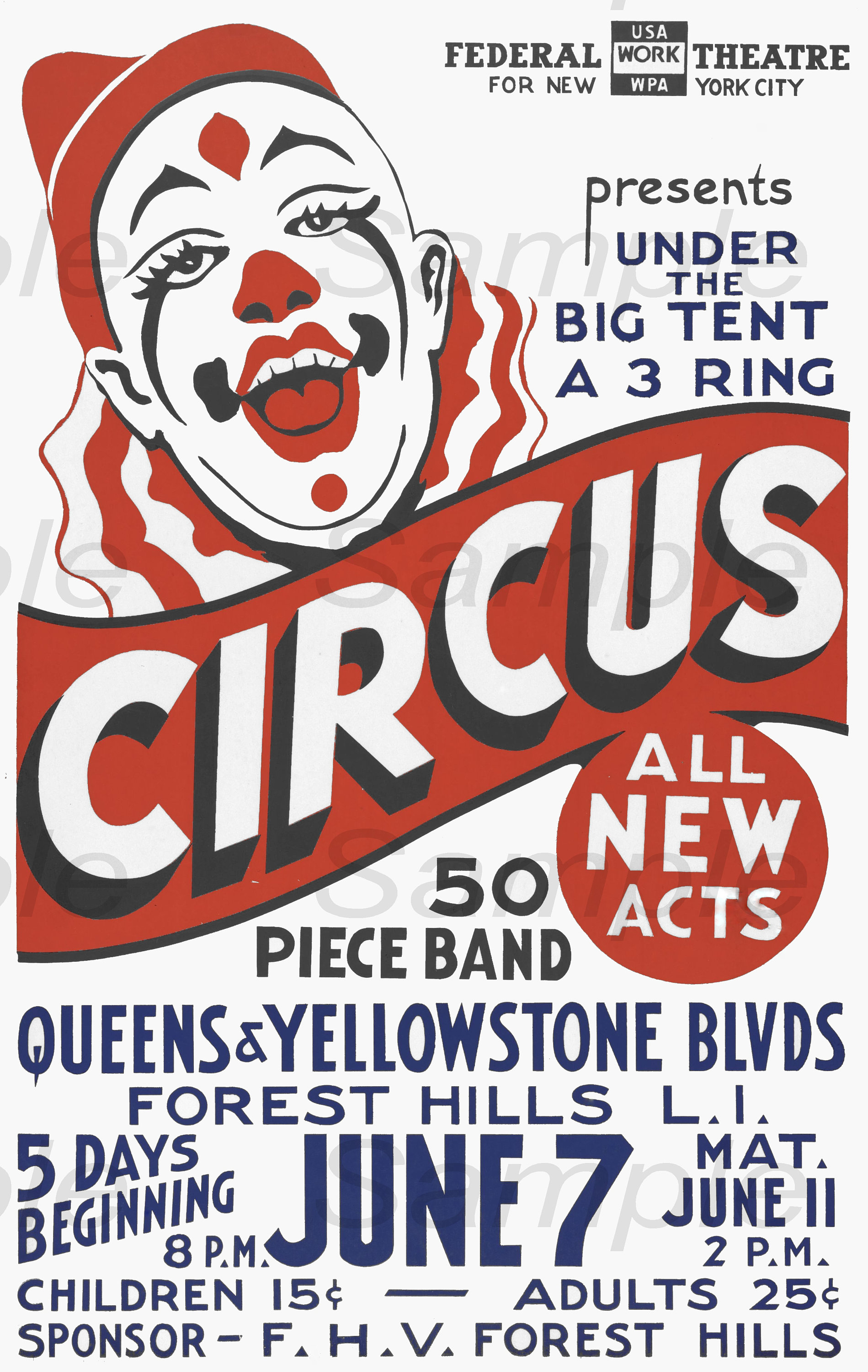 Vintage New York Circus Poster Print photo