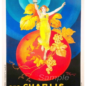 Vintage Chablis Wine Advertising Poster Print