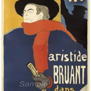 Vintage Aristide Bruant Toulouse Lautrec Poster Print image 1