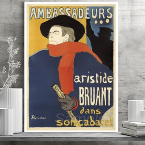 Vintage Aristide Bruant Toulouse Lautrec Poster Print image 2
