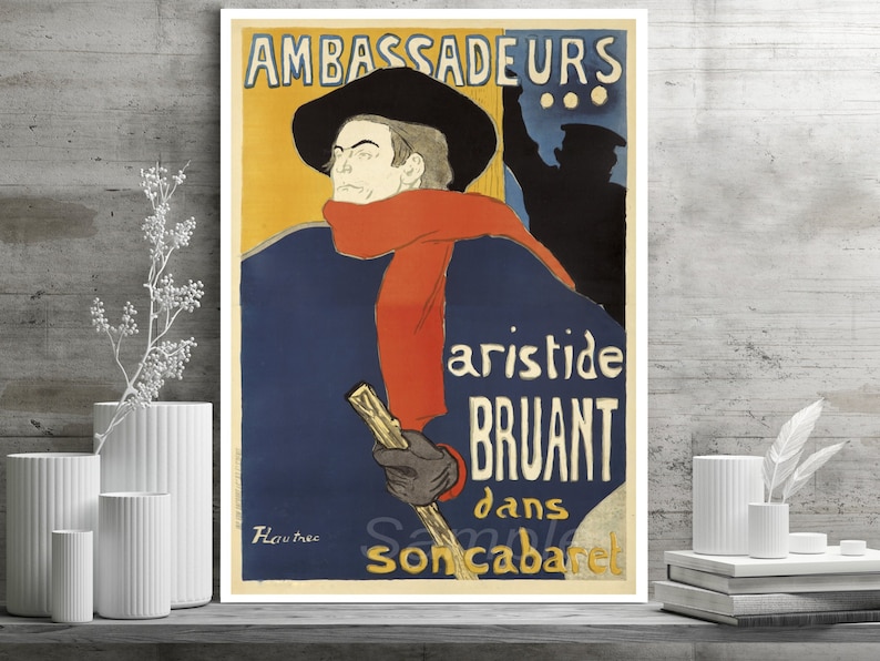 Vintage Aristide Bruant Toulouse Lautrec Poster Print image 2