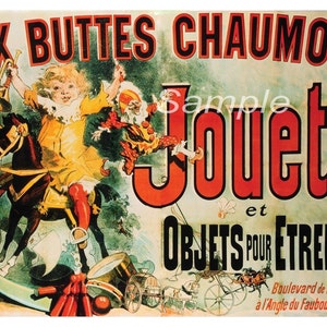 Vintage Aux Buttes Chaumont Werbeplakat Druck