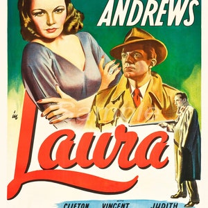 Vintage Laura Crime Mystery Movie Poster Print